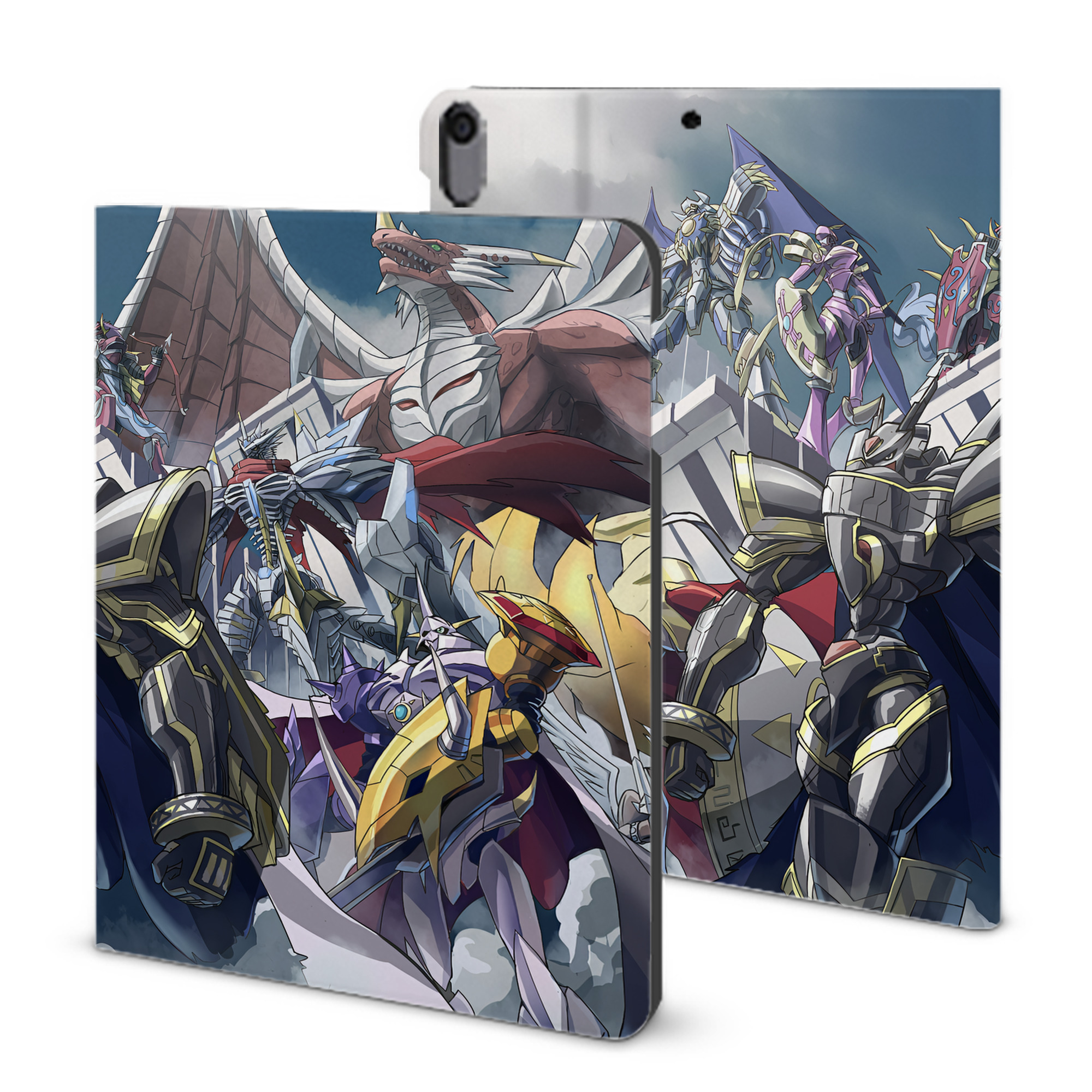 （画像用） Digimon デジタルモンスター/デジモン IPad ケース ブック型 PUレザー TPU 耐衝撃 軽量 薄型 ペン収納なし 全面保護 IPad 各モデル対応
